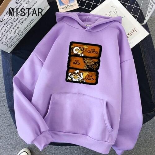 Funny Gremlins Printed Women Hoodies Sweatshirt Oversized Long Sleeved Streetwear Winter Fashion Tops Women Clothes for Teens