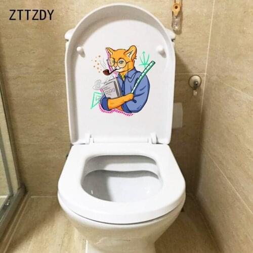 ZTTZDY 21.1*23CM Creative Cat Bedroom Toilet Stickers Home Decor Wall Decal Art T3-0266