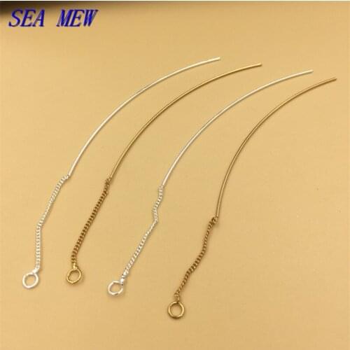10PCS 100mm Fashion Brass Wire Gold Silver Color Curvy Long Pendant Connectors DIY Earring Accessories For Jewelry Making
