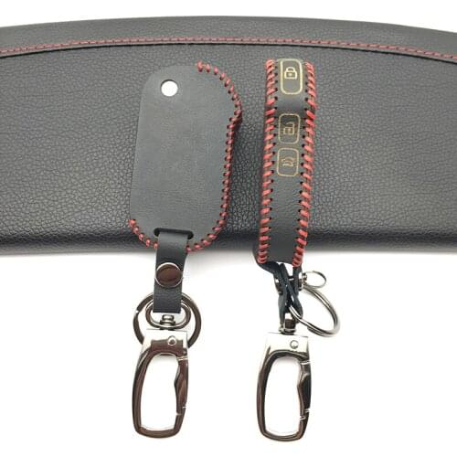 100% Leather Car Key Case Cover for Kia Cerato Sportage Ceed Sorento K900 Stinger 2017 2018 2019 3 Buttons Folding Fob Jacket