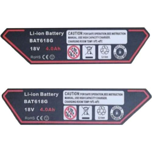 2 Sets BAT618 Li-ion Battery Sticker Label Tag For Bosch 18V 4Ah 5Ah 6Ah BAT610 BAT609G BAT618 BAT618G Battery