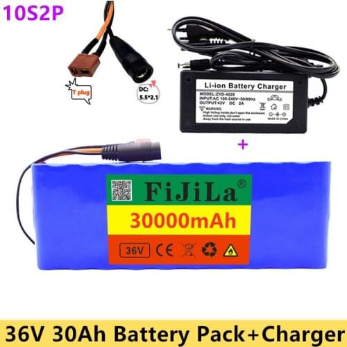 36V 30Ah10S2P 18650 Rechargeable battery pack 30000mAh,modified Bicycles,electric vehicle 42V Protection PCB+42V Charger