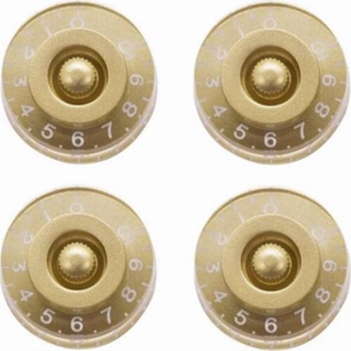 4pcs guitar volume Knobs Top Hat Knobs Speed Volume Tone Pedal Control Knobs for Electric Guitar Bass (Gold)