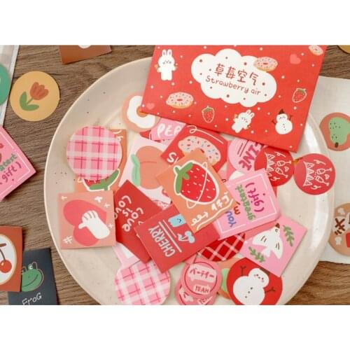 40pcs /Pack ( 20 Designs ) Strawberry Cake Bear DIY Sticker Stick Label Notebook Album Diary Decor Student Gifts