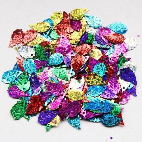 9*16mmmm diameter 1000pcs/lot assorted colors leaves shape Spangle Sequins Flat Sew Paillettes sew on Decorative Accessories