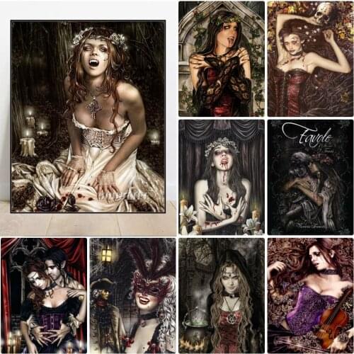 Victoria Frances Vampire Painter Diamond Painting Full Square/Round Drill 5D DIY Cross Stitch Embroidery Home Decor Wall Art