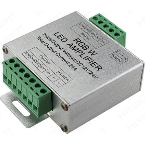 DC12V 24V 24A RGBW amplifier RGBW aluminum amplifier 6A*4channel for 5050 RGBW led strip light