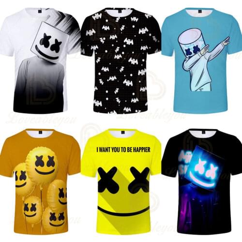 2021 Summer Fashion DJ Electronic Music 3D Printed Childrens Short-sleeved T-shirt Boys Girls Fortnite Clothes