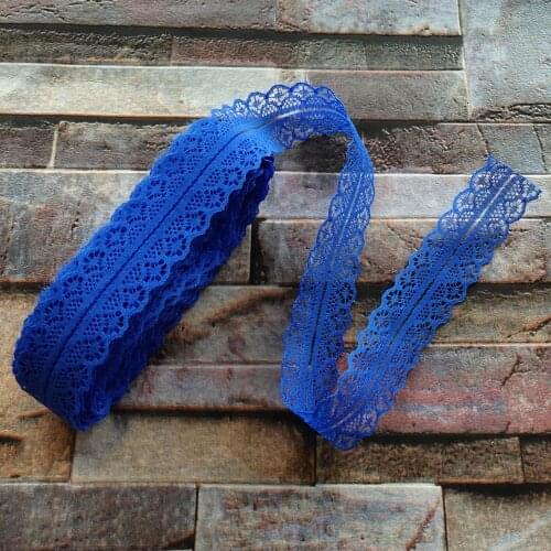 Hot Sale Wholesale! Beautiful 10 yards Blue lace ribbon 28mm width DIY Jewelry/Clothing accessories For Sewing