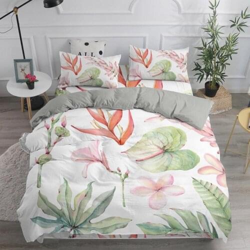 Modern Style Daisy Flower Bed Set Double Large King Size Bedding Set Floral Youth Series Quilt Comforter Cover with Pillowcase