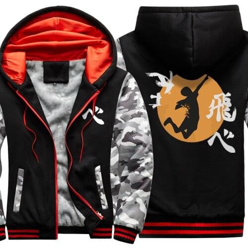 Haikyuu Thicken Kpop Hoodies Jackets Mens Plus Size 2020 Tracksuits Punk Man Winter Clothes Patchwork Warm Supoleron Hombre