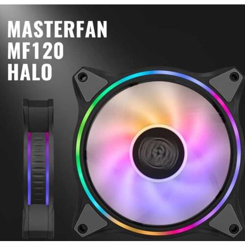 Cooler Master MF120 HALO 12cm DC 12V ARGB Cooling Fan 4-Pin PWM Addressable RGB Quiet Cooler Radiator for Computer Case Chassis