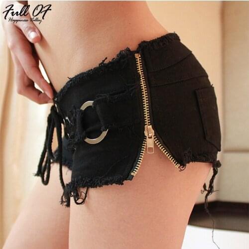 Hot Befree Fashion short jeans woman Sexy black White denim Low waist Lace Up Women jeans Hole Night club ladies shorts clothes