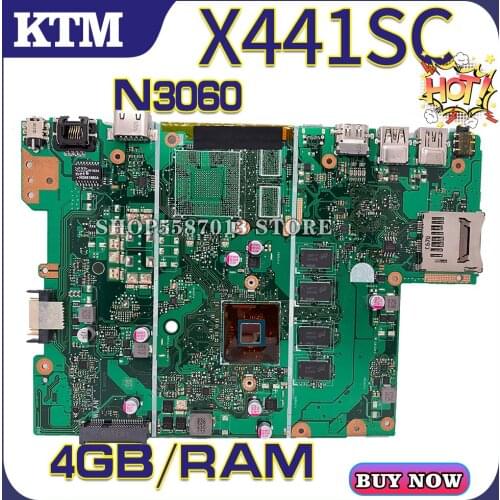 For ASUS X441S/X441SA/X441SC laptop motherboard mainboard test OK N3060/CPU 4GB/RAM