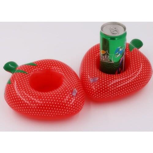 Inflatable Cup Holder Strawberry Drink holder Swimming Ring Pool Float Bathing pool Toy Party Bar Beach Coasters drink Float