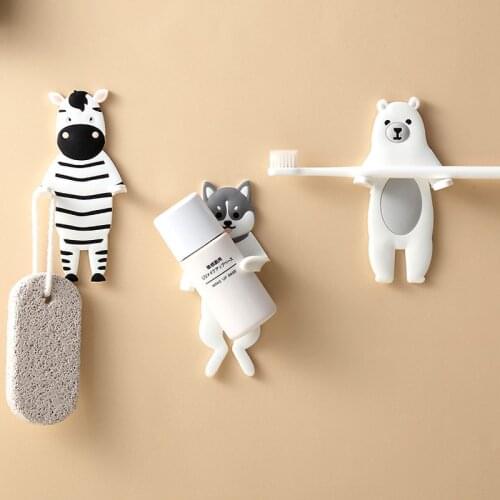 Wall Hanging Hook Cartoon Animals Storage Hook Free Nail Single Wall Hooks Decorative Home Decor Wall Hook Key Holder