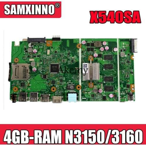 NEW X540SA laptop mainboard 4GB-RAM N3150/3160 CPU REV 2.0 For Asus X540 X540S X540SA X540SAA laptop motherboard Test ok