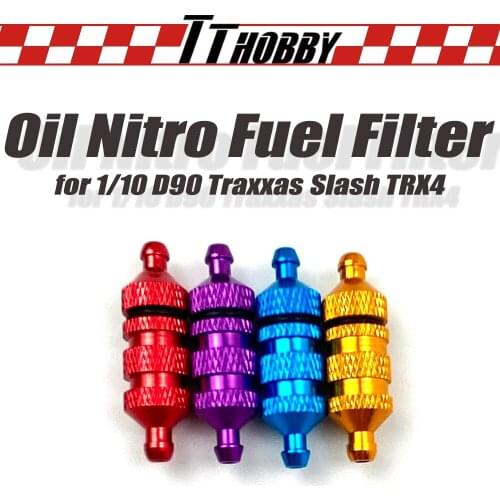 TTHOBBY Upgrade Parts Aluminum Oil Filter Nitro Fuel Filter Simulates Metal Accessories for 1/10 RC Car Crawler HSP D90 Traxxas