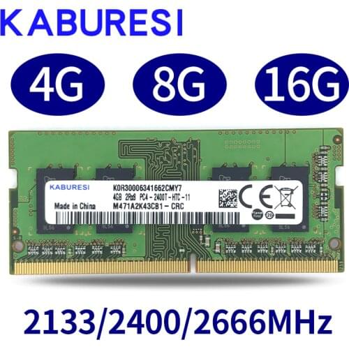 KABURESI Laptop ddr4 ram 8gb 4GB 16GB PC4 2133MHz or 2400MHz 2666Mhz 2400T or 2133P 2666v 3200 DIMM notebook Memory 4g 8g 16g dd