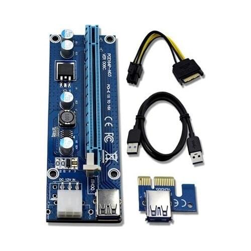 Repeats The Mınıng Rıg Rıser 1x-16x pci-E V006C 60Cm 6 P Ethereum Zcash Bıtcoın