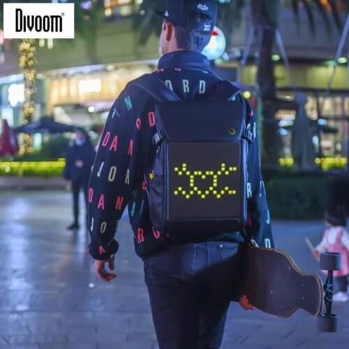 Divoom pixel backpack men trendy LED screen large capacity backpack cycling outdoor travel sports backpack birthday gift women