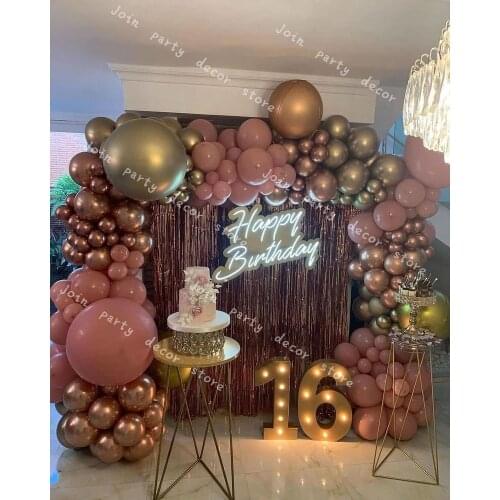 Latex Ballon Global Baby Shower Rose Gold Mommy To Be DIY Retro Pink Balloons Garland Arch Kit Party Decoration Wedding Supplies