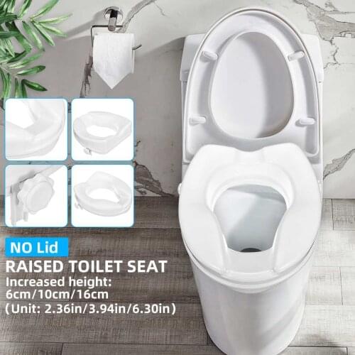 6cm /10cm /16cm Height Elevated Raised Toilet Seat Lift Safety Without Cover Disabled Elder Pregnant Toilet Seat Bathroom Safety