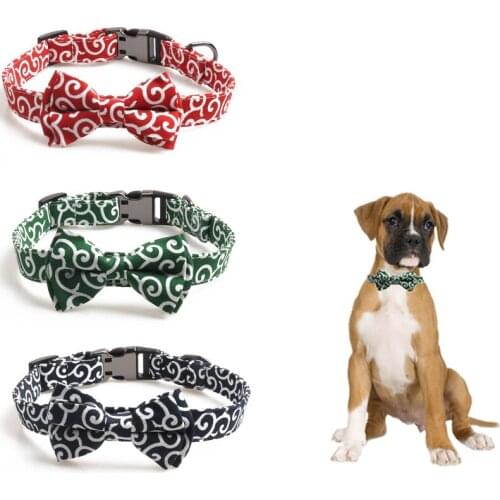 Dog CollarJapanese Style Cats Christmas Dog Collars Leash Small Large Dog Bow Tie Bell Cat Accessories Collars Puppy Kitten