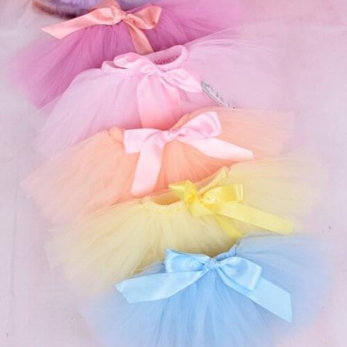 Girls Solid Fluffy Tutu Skirt Flower girl Wedding Skirt Baby Birthday Party Tulle Tutus Kids Dance Ballet Pettiskirt Newborn-12Y