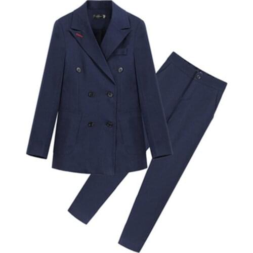 Fashion suit set two sets of large size womens spring New high quality fat sister casual professional suit women size M-5XL