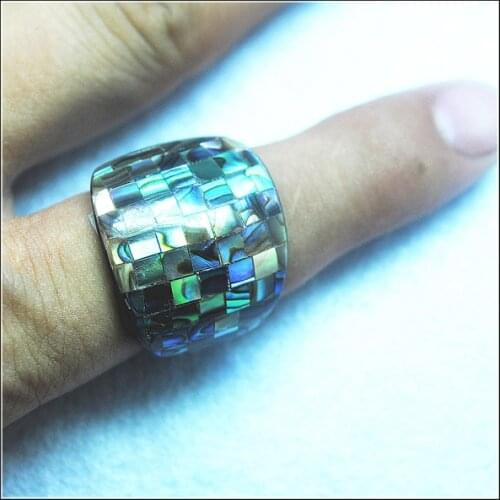 1PC Natural abalone paper making rings top fashion women rings for party or weding inner size 18mm 18mm 20mm21mm
