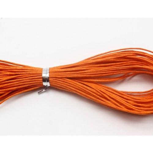 100 Meters Orange Waxed Cotton Beading Cord 1mm for Bracelet Necklace