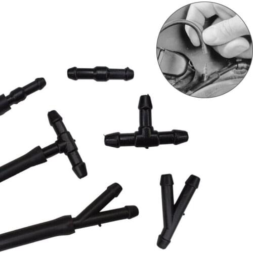 18Pcs/Set Plastic Water Tube Connectors Car Windshield Washer Nozzles Hose Windshield Wipers Pipe Fittings T/Y/I Type Splitter