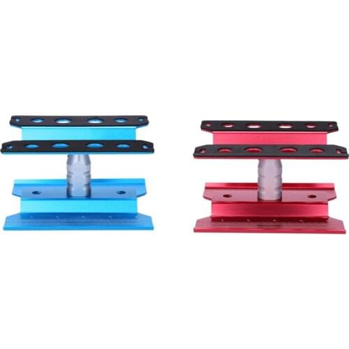 2Set Metal RC Car Workstation Work Stand Repair 360 Degree Rotation for 1/8 1/10 1/12 1/16 Scale Models,Blue & Red