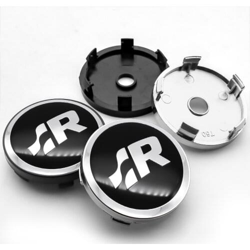4pcs 56/60MM Car Wheel Center Hup Caps Badge Emblem Stickers For Volkswagen R Sagitar Passat Golf Tiguan Touareg GR SR