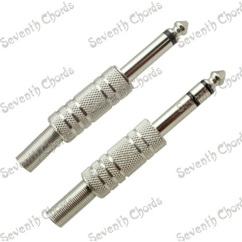 4 Pcs 1/4" 6.35mm Microphone Amplifier Guitar Cable Audio Male Plug / Guitar Cable Plug