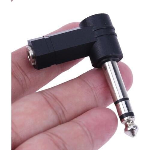 90 Degrees 3.5 to 6.35/6.5mm 1/4" Mono Jack Stereo Speaker Audio Adapter Plug 3.5mm TRS Connector Converter AUX Headphone Cable