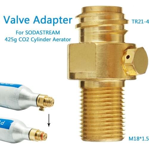 Valve Adapter for SODASTREAM 425g CO2 Cylinder Aerator Carbonic Acid 60L M18*1.5 Interface