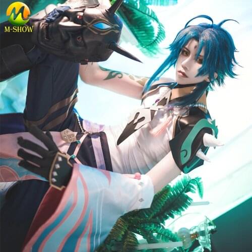 Anime Cosplay Game Genshin Impact Xiao Cosplay Costume Halloween Party Uniforms for Adult Men Any Size