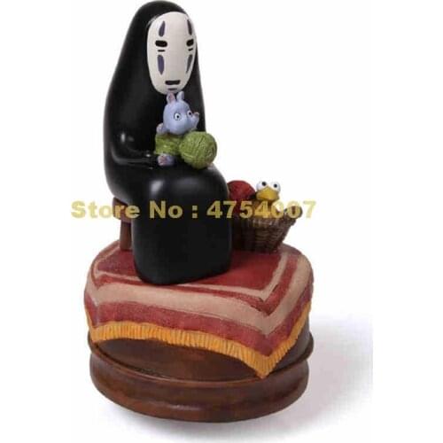 Anime miyazaki hayao spirited away no face music box pvc action figure collection doll 12cm Toy