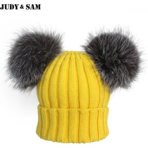 Brand Beanies Knit Mens Winter Hat Caps Bonnet Winter Hats For Men Women Real Fur Pom Pom Skullies Beanies