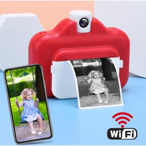Kids Instant Print Camera Thermal Printer Wireless WIFI Phone Printer 1080P HD Kids Digital Camera Toy for Children
