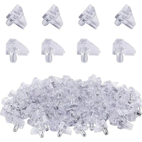 GTBL 100 Pcs Clear Shelf Support Pegs -5 mm Cabinet Shelf Clips,Shelf Holder Pins Bracket Steel Pin for Cabinet Furniture