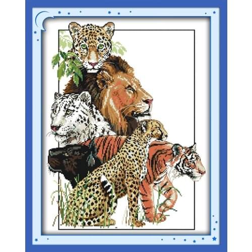 Everlasting Love Beasts Picture Chinese Cross Stitch Kits Ecological Cotton Stamped 11CT DIY Gift New Year Decorations For Home