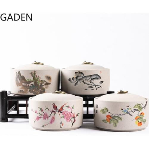 Retro Ceramic Storage Jars Household Tea Cans Moisture-proof Sealed Jars Household Living Room Tea Table Decoration Tea Sets