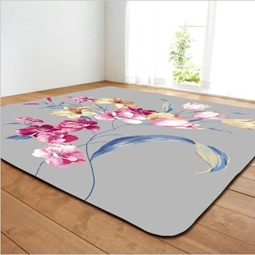 Romantic Flowers Print Carpets For Living Room Home Decoration Rugs Kids Bedroom Floor Kids Rug Game Mat Tapetes Crawl Carpet