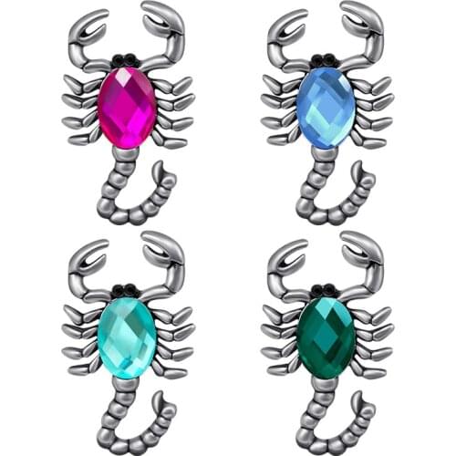 KZ3515 New Rhinestone Cute Scorpion metal 18MM snap buttons fit 18mm snap bracelet snap jewelry wholesale