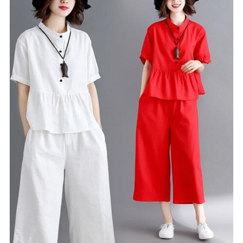 Summer Women Yoga Set Sportswear Linen Loose Quickly Dry Sweatshirt+pant Running Jogger Fitness Casual Workout Set Sport Suit