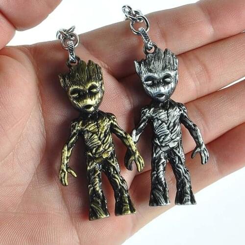 Marvel 3D Treema Groot Mask Model Statue Baby Figurine Key Chain Jewelry Accessories Guardians Galaxy Figure Tree Man Keychains