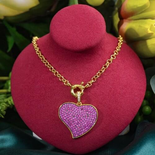 Missvikki Hiphop Cuban Links Heart Necklace Personalized Stackable Necklaces for women Wedding Party girlfriend Wife gifts